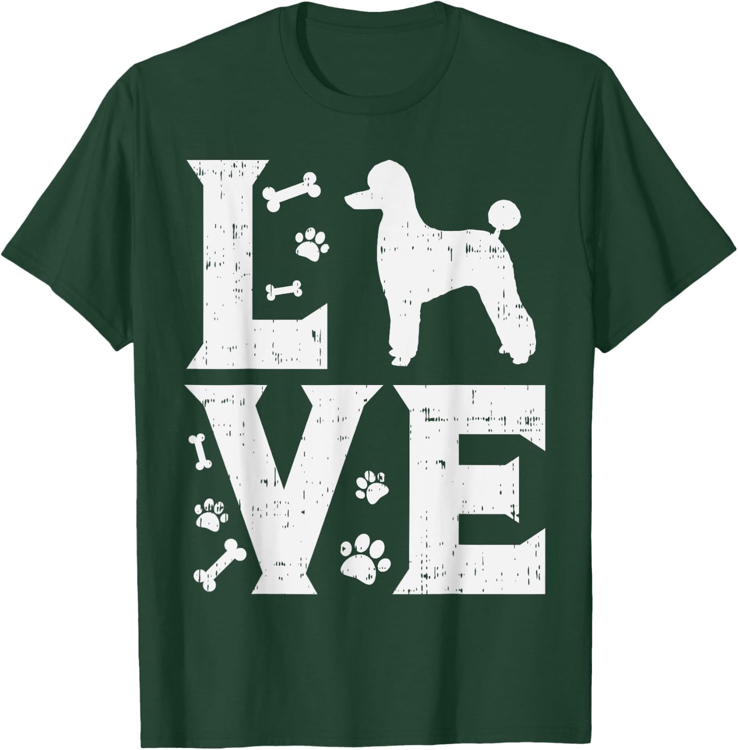 Love Poodle Standard Miniature Toy Pet Dog Lover Owner Gift Women Kids T-Shirt - T-Shirt | Forest