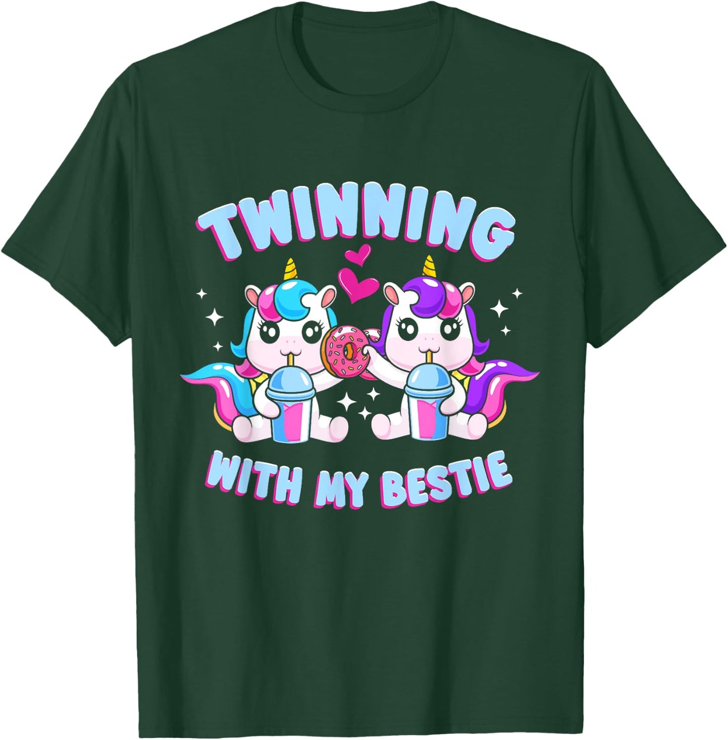 Friends Matching Twins Day Twinning With My Bestie T-Shirt - T-Shirt | Forest