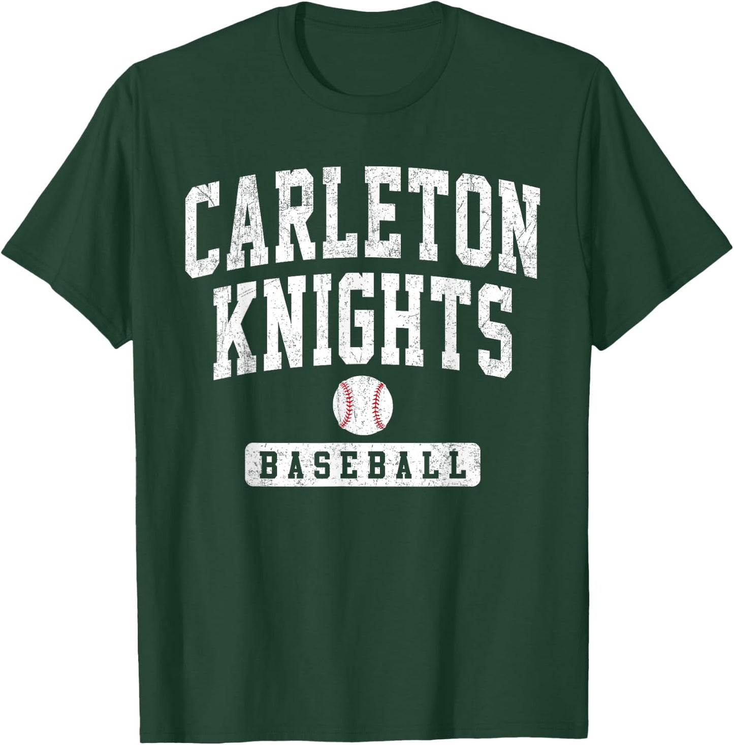 Carleton College Knights Baseball Arch Vintage Design Men T-Shirt - T-Shirt | Forest