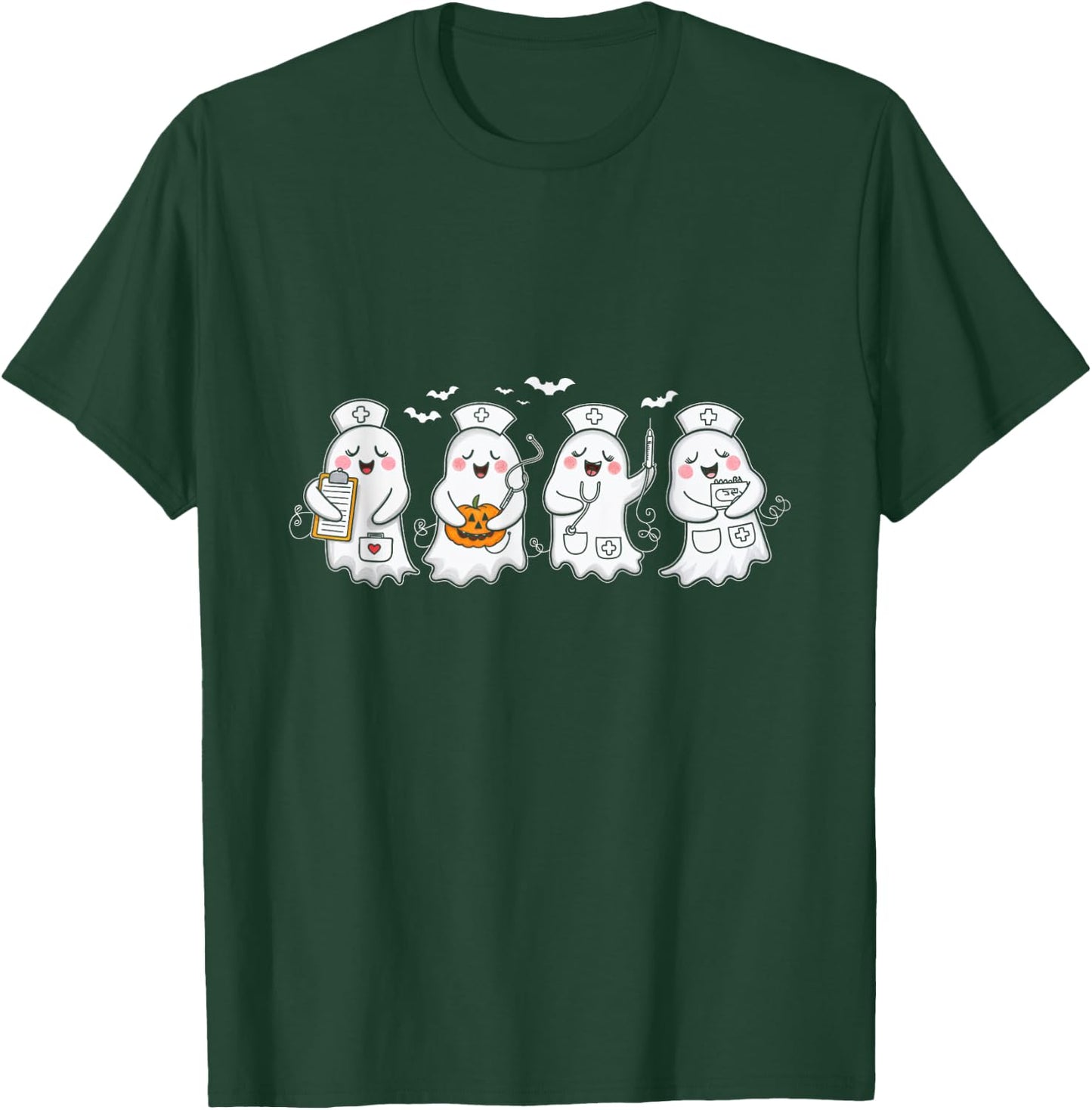 Ghost Nurses Halloween Costume Nurse Spooky Halloween T-Shirt - T-Shirt | Forest