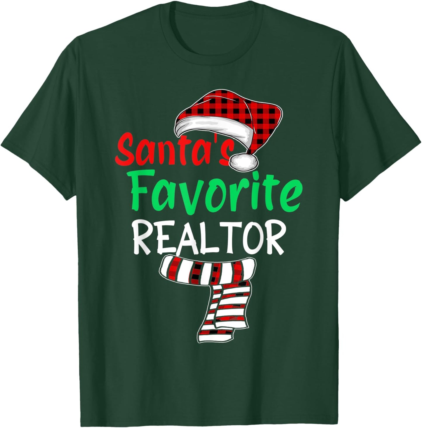 Christmas Pajama Santa Claus Shirt, Santa's Favorite Realtor T-Shirt - T-Shirt | Forest