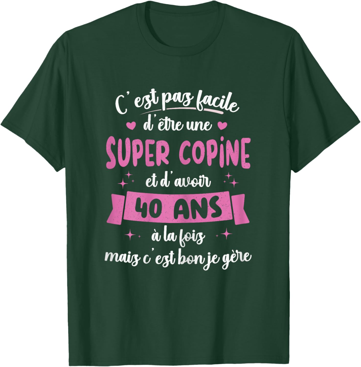 40 Years Funny Birthday Gift Super Girlfriend , Black T-Shirt - T-Shirt | Forest