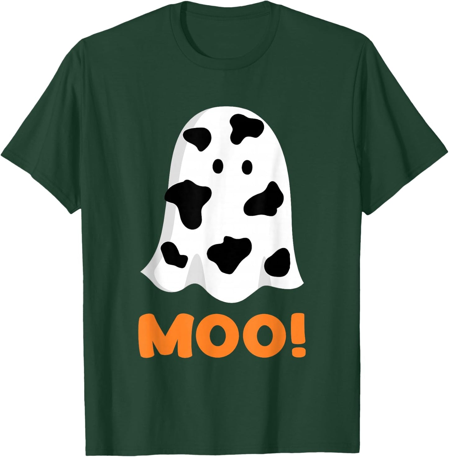 Funny cow print ghost with moo halloween costume T-Shirt - T-Shirt | Forest