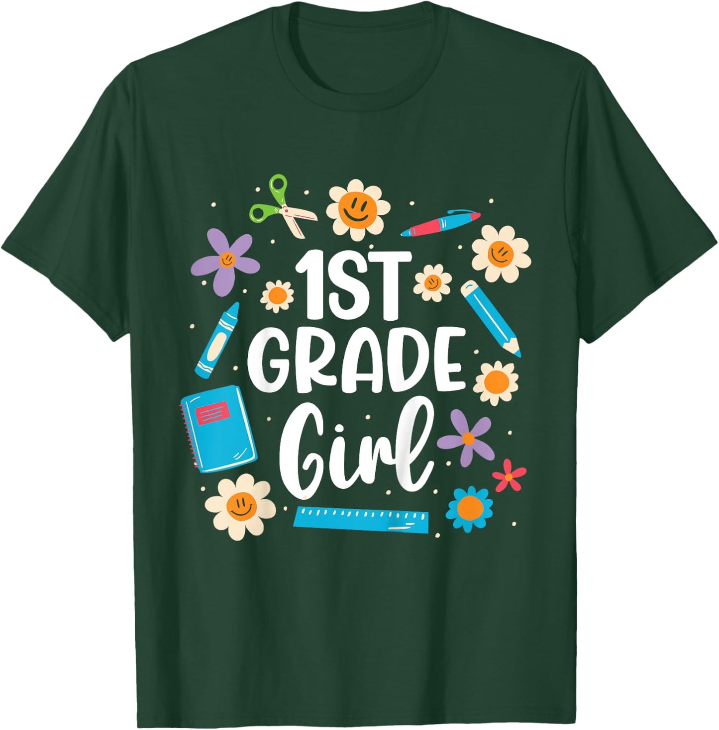 Girls 1st Grade Girl Back To School T-Shirt - T-Shirt | Forest