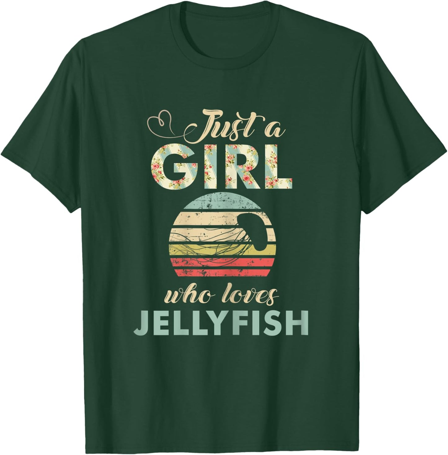Just A Girl Who Loves Jelly Fishes Retro Jelly Fish T-Shirt - T-Shirt | Forest