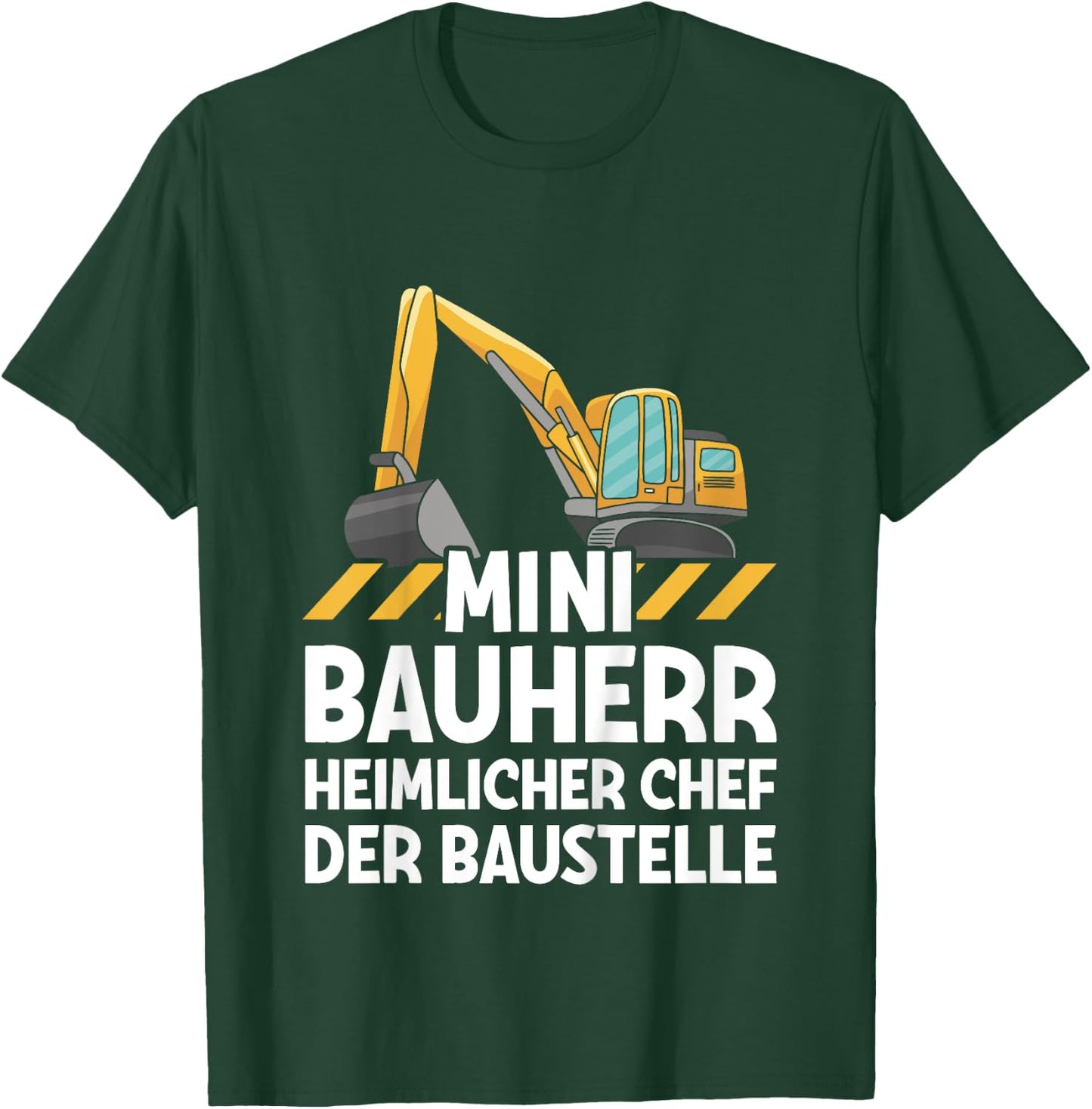 Bagger Jungs Mini Bauherr Chef Der Baustelle Baumeister T-Shirt - T-Shirt | Forest