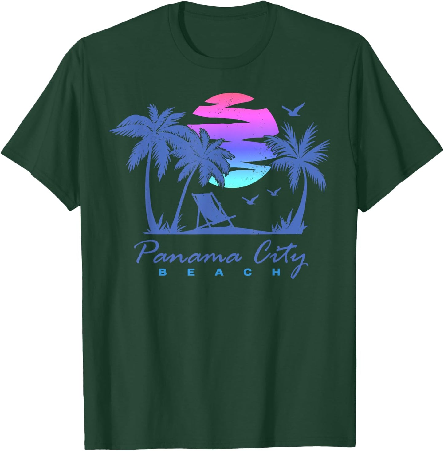 PANAMA CITY BEACH Florida Vacation Trip Retro Vintage Sunset T-Shirt - T-Shirt | Forest