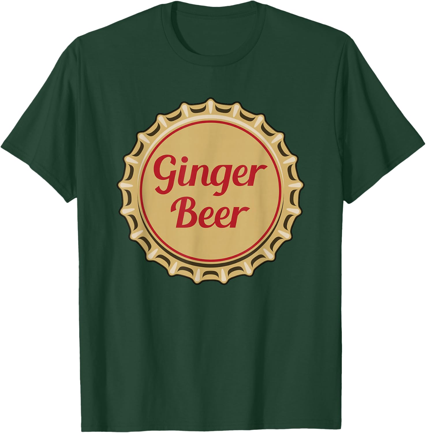 Ginger Beer Fizzy Water Bottle Top T-Shirt - T-Shirt | Forest