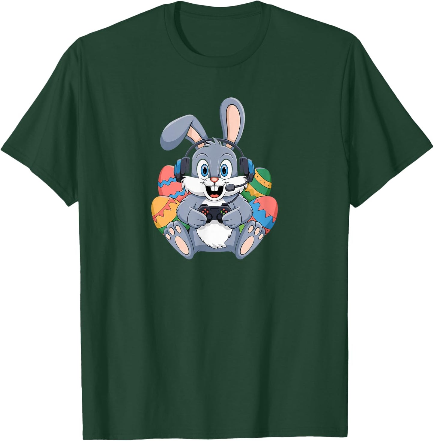 Easter Day Bunny Gamer Video Gaming Boys Men Kids T-Shirt - T-Shirt | Forest
