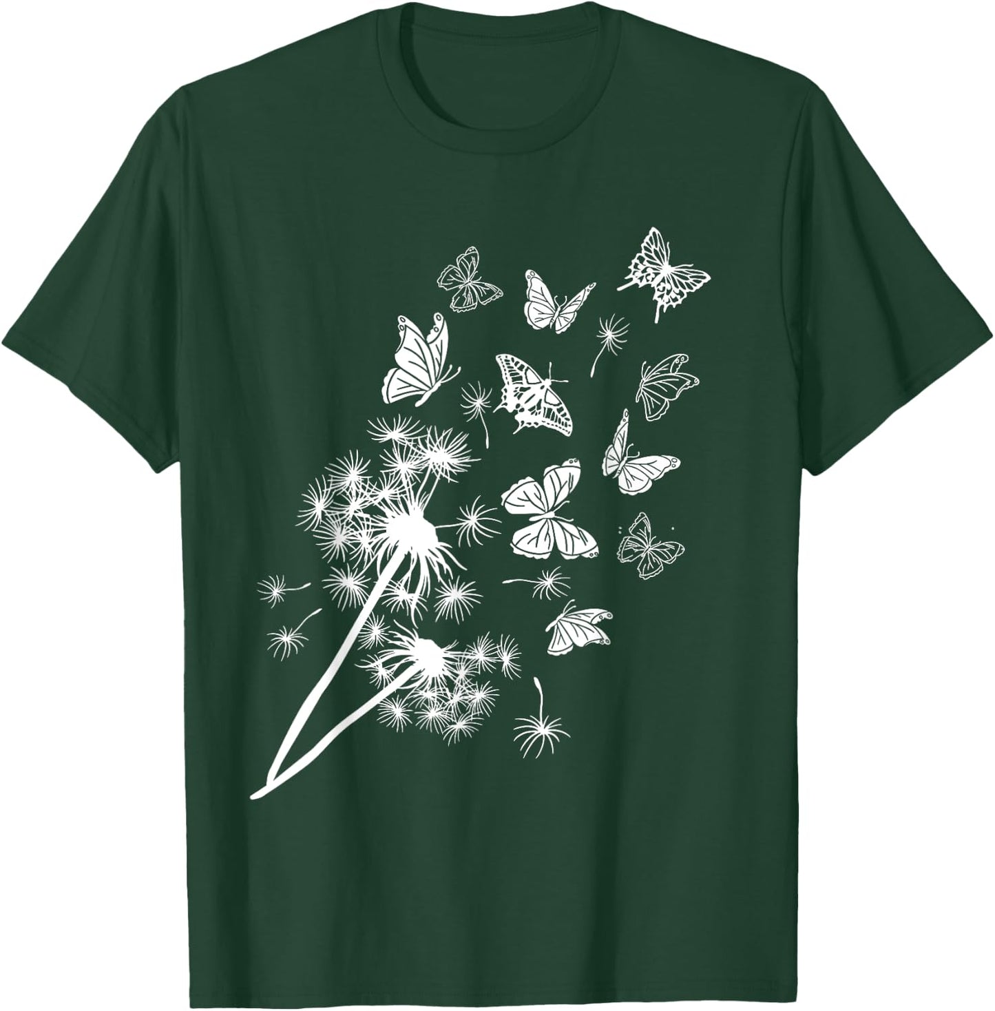 Pusteblume Butterblume mit Schmetterlingen Im Garten T-Shirt - T-Shirt | Forest