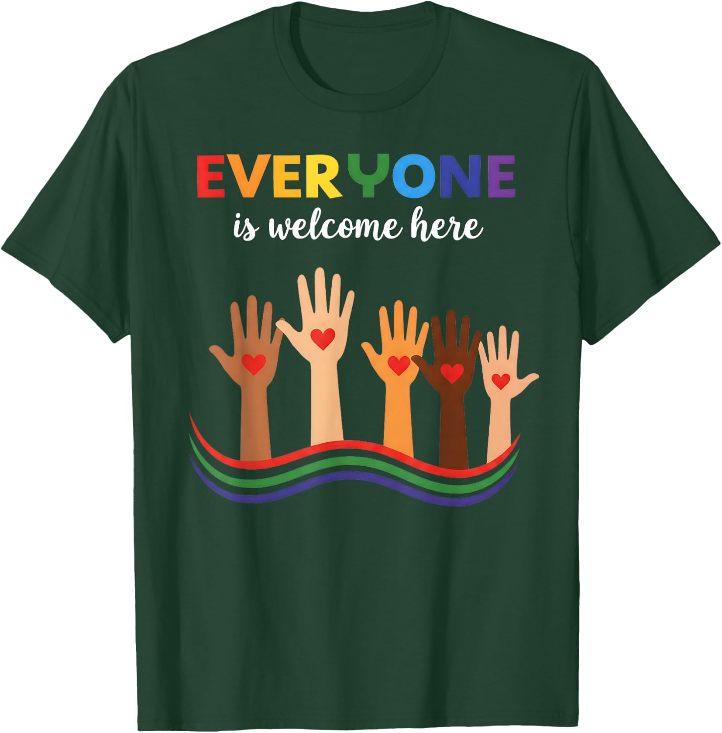 Everyone is Welcome Here Idaho Teacher T-Shirt - T-Shirt | Forest