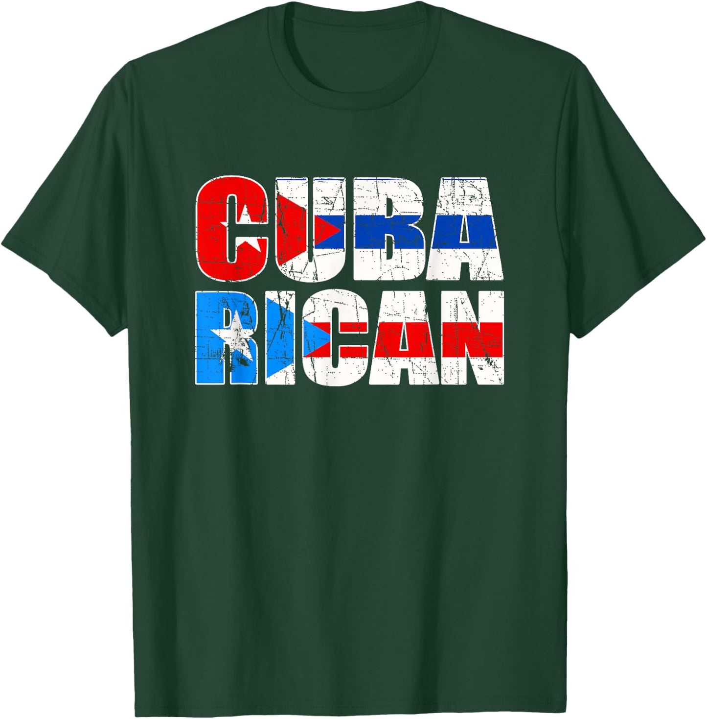 CubaRican Puerto Rico Cuba - Puerto Rican T-Shirt - T-Shirt | Forest