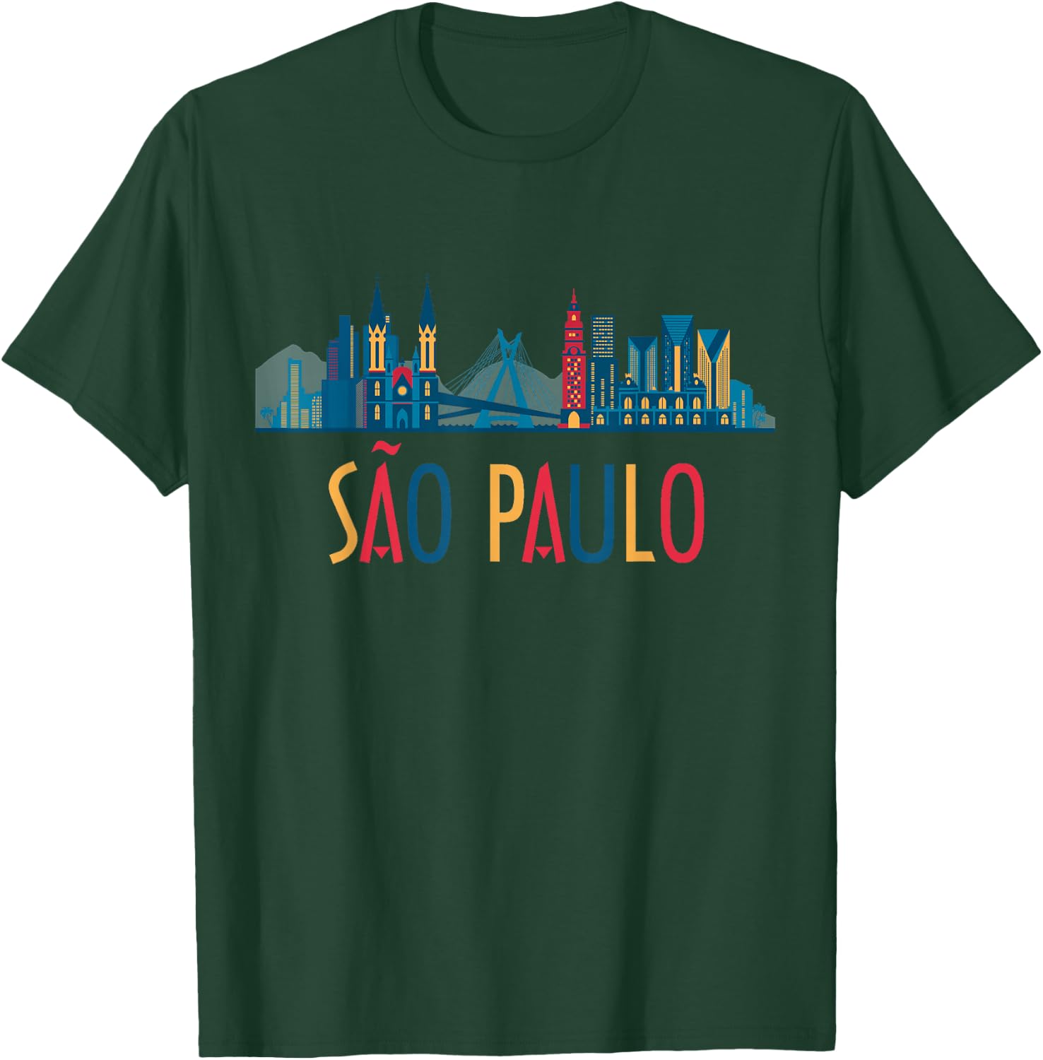 Sao Paulo Brazil Skyline Brazil Souvenir Gift T-Shirt - T-Shirt | Forest