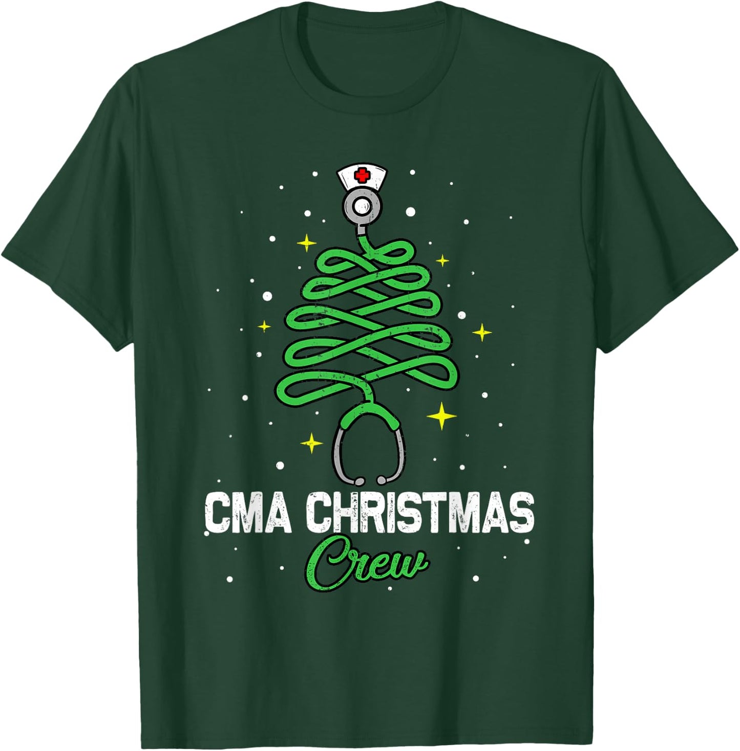 CMA Christmas Crew Cute Christmas Tree Xmas Lights Nurse T-Shirt - T-Shirt | Forest