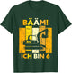 Children's Bäm! Ich bin 6 6 Years Boy 6th Birthday Digger , black T-Shirt - T-Shirt | Forest