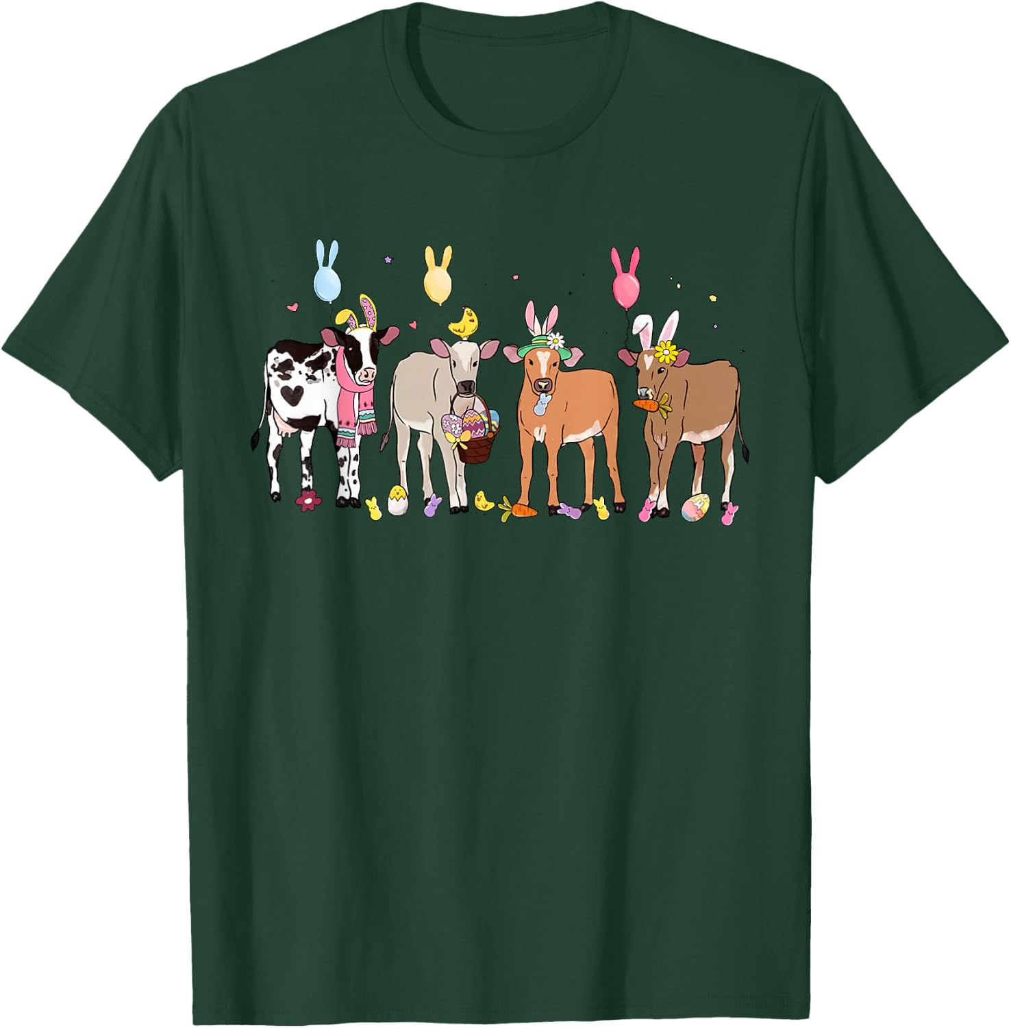 Happy Easter Highland Cow Heifer Easter Day Farmer Cowgirl T-Shirt - T-Shirt | Forest