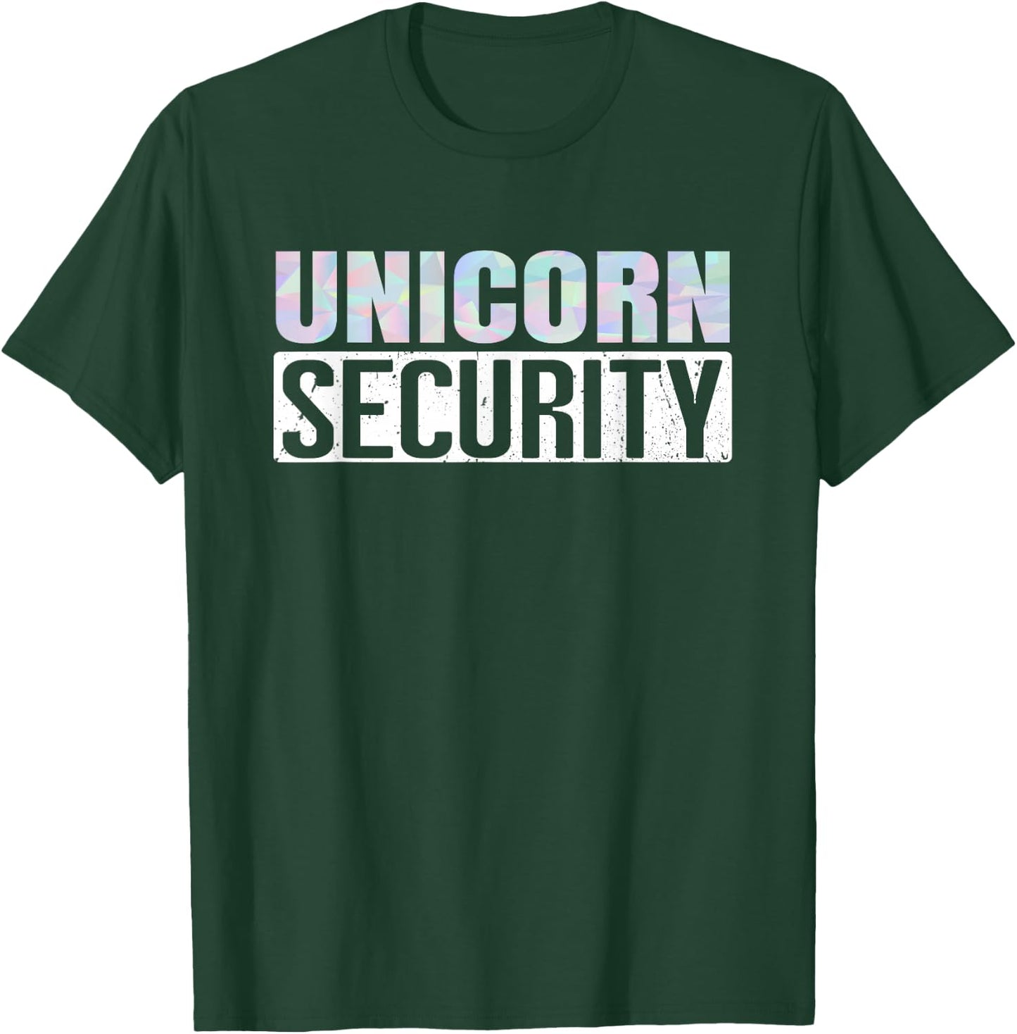 Halloween Easy Quick Dad Mom Adult Costume Unicorn Security T-Shirt - T-Shirt | Forest