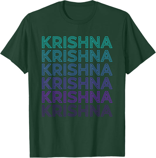 Krishna Hindu God Mythology Hinduism Retro T-Shirt - T-Shirt | Forest