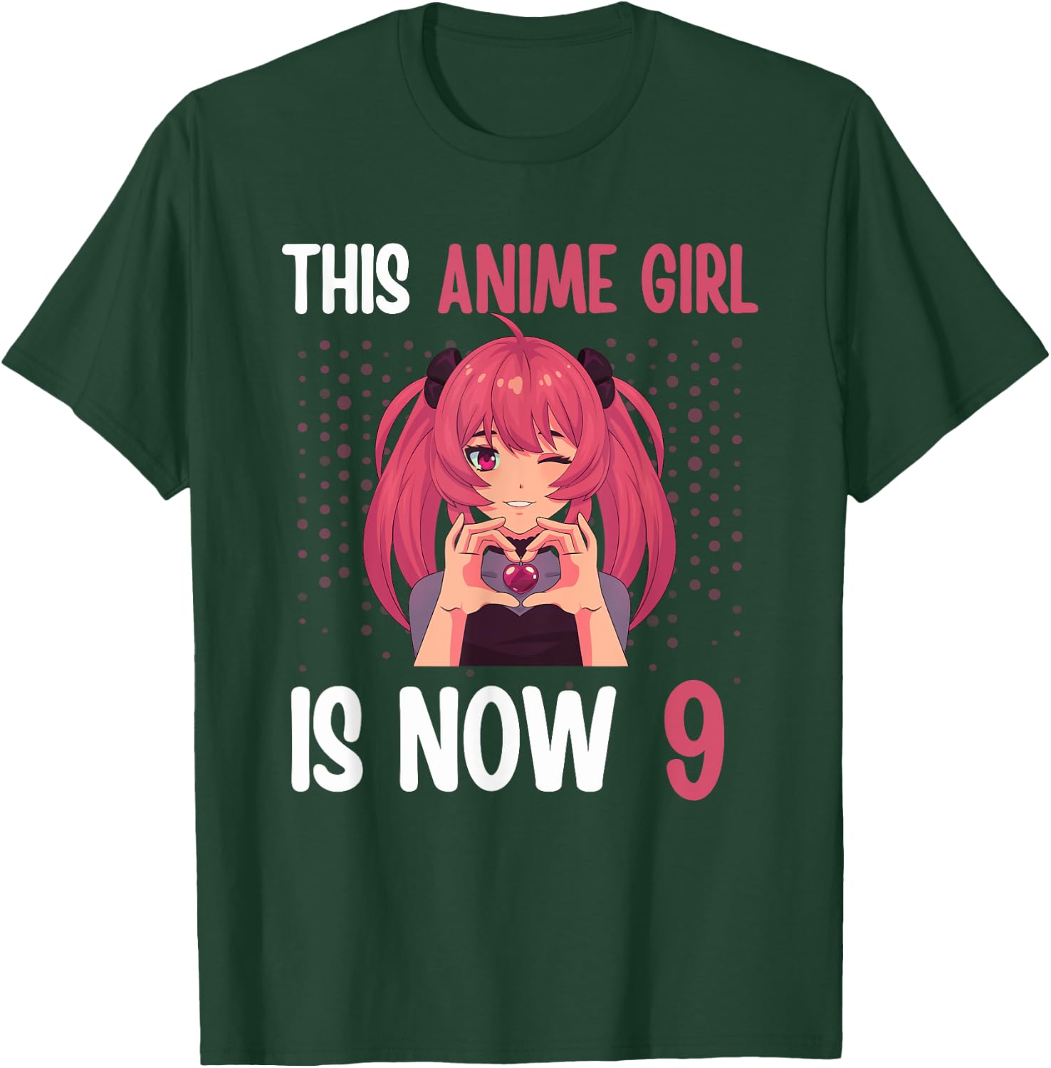 This Anime Girl is Now 9 Yrs Old Anime 9th Birthday Kawaii T-Shirt - T-Shirt | Forest