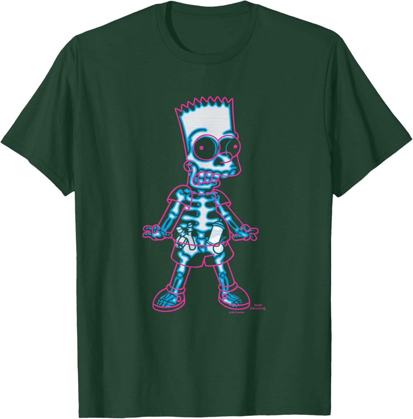 The Simpsons Bart Simpson Way in Trouble X-Ray , black T-Shirt - T-Shirt | Forest