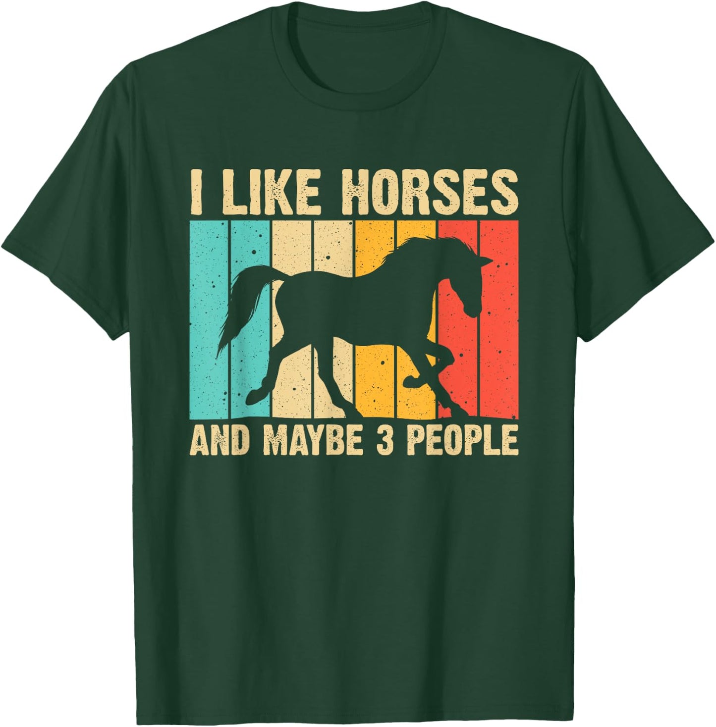 Funny Horse Art Horse Lover Men Women Boys Girls Introvert T-Shirt - T-Shirt | Forest