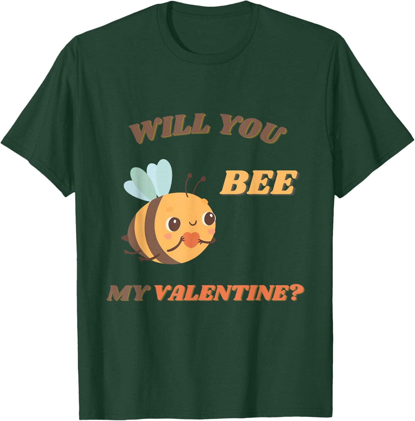 Will you bee my Valentine? Funny and Cute Valentines Day Bee T-Shirt - T-Shirt | Forest