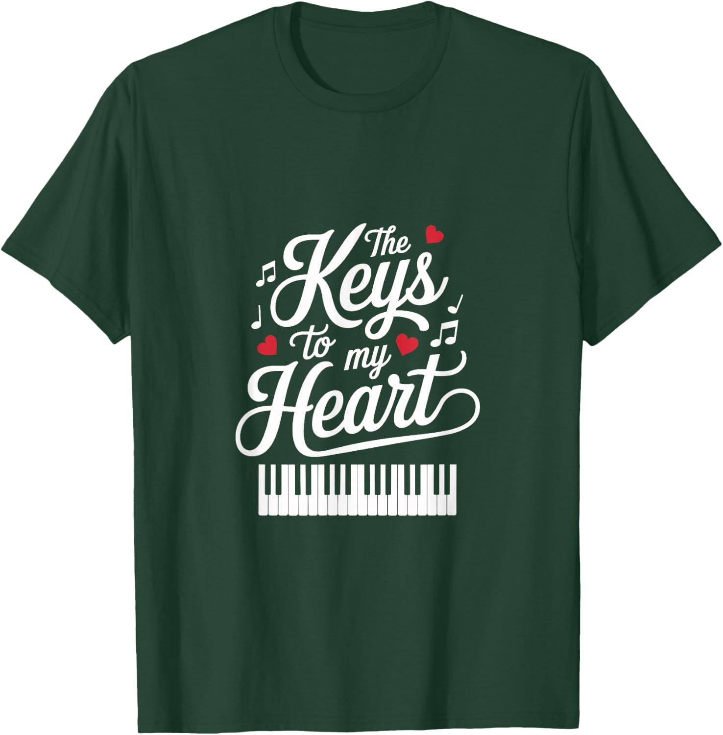 The Keys to My Heart Music Lover Design T-Shirt - T-Shirt | Forest