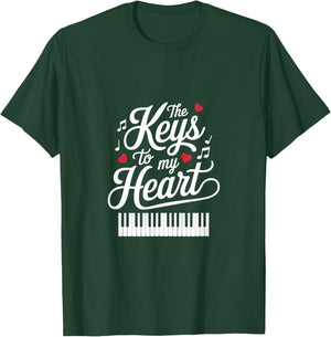 The Keys to My Heart Music Lover Design T-Shirt - T-Shirt | Forest