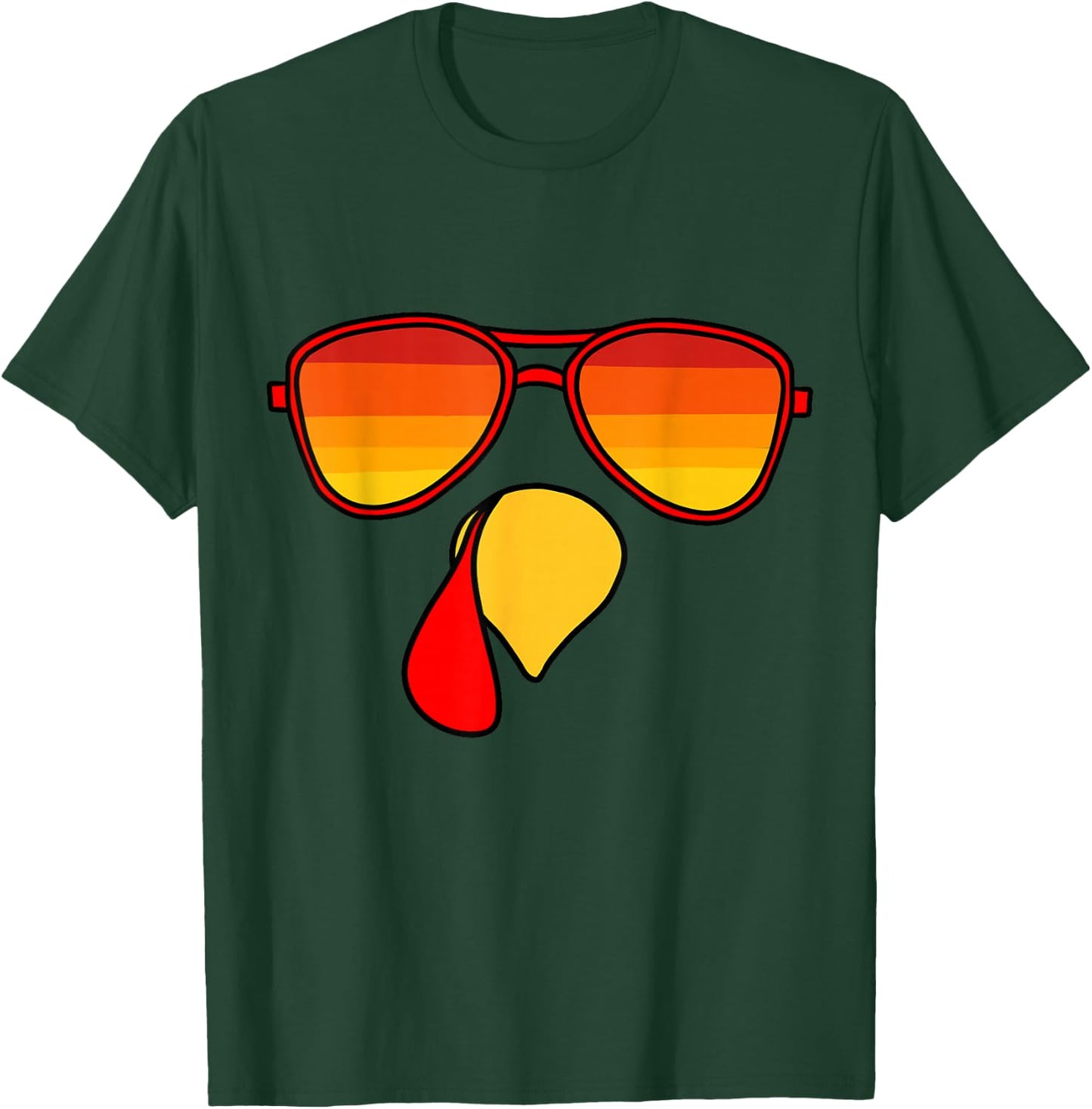 Retro Turkey Face Happy Thanksgiving Kids Toddler Boys T-Shirt - T-Shirt | Forest