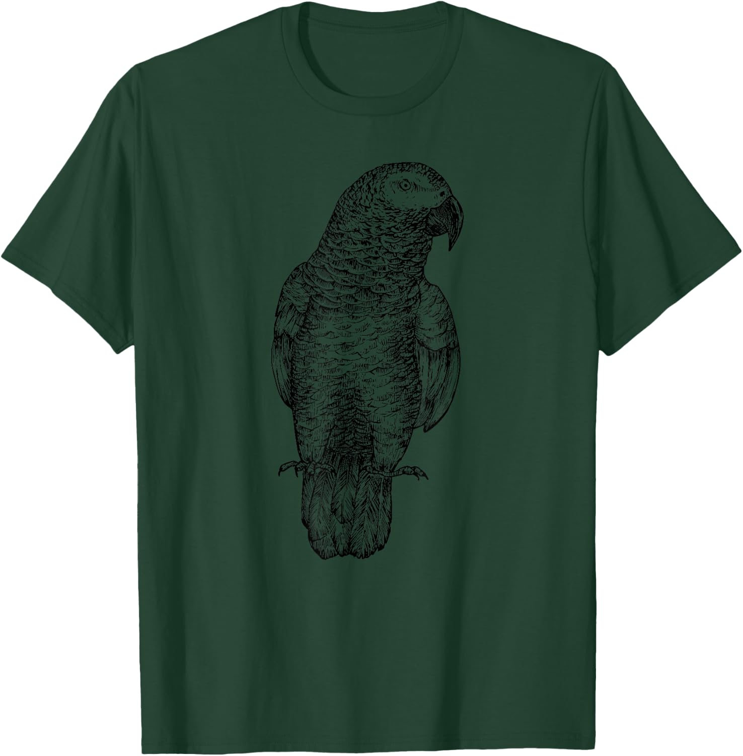African Grey Parrot Bird T-Shirt - T-Shirt | Forest