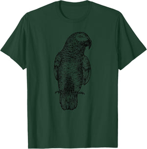 African Grey Parrot Bird T-Shirt - T-Shirt | Forest