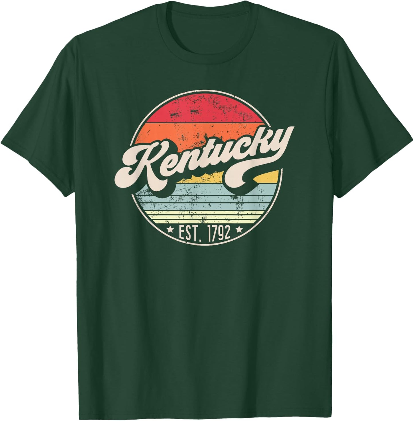 Retro Kentucky Home State KY Cool 70s Style Sunset T-Shirt - T-Shirt | Forest