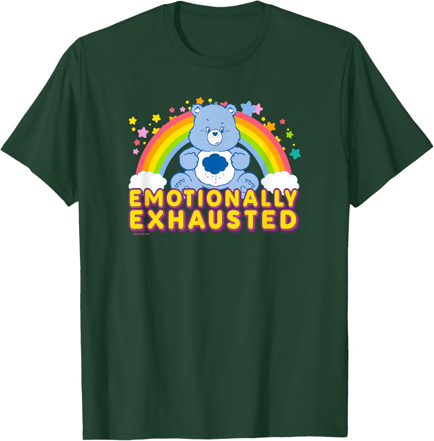 Care Bears Emotionally Exhausted Rainbow Grumpy Bear Icon , Black, S T-Shirt - T-Shirt | Forest