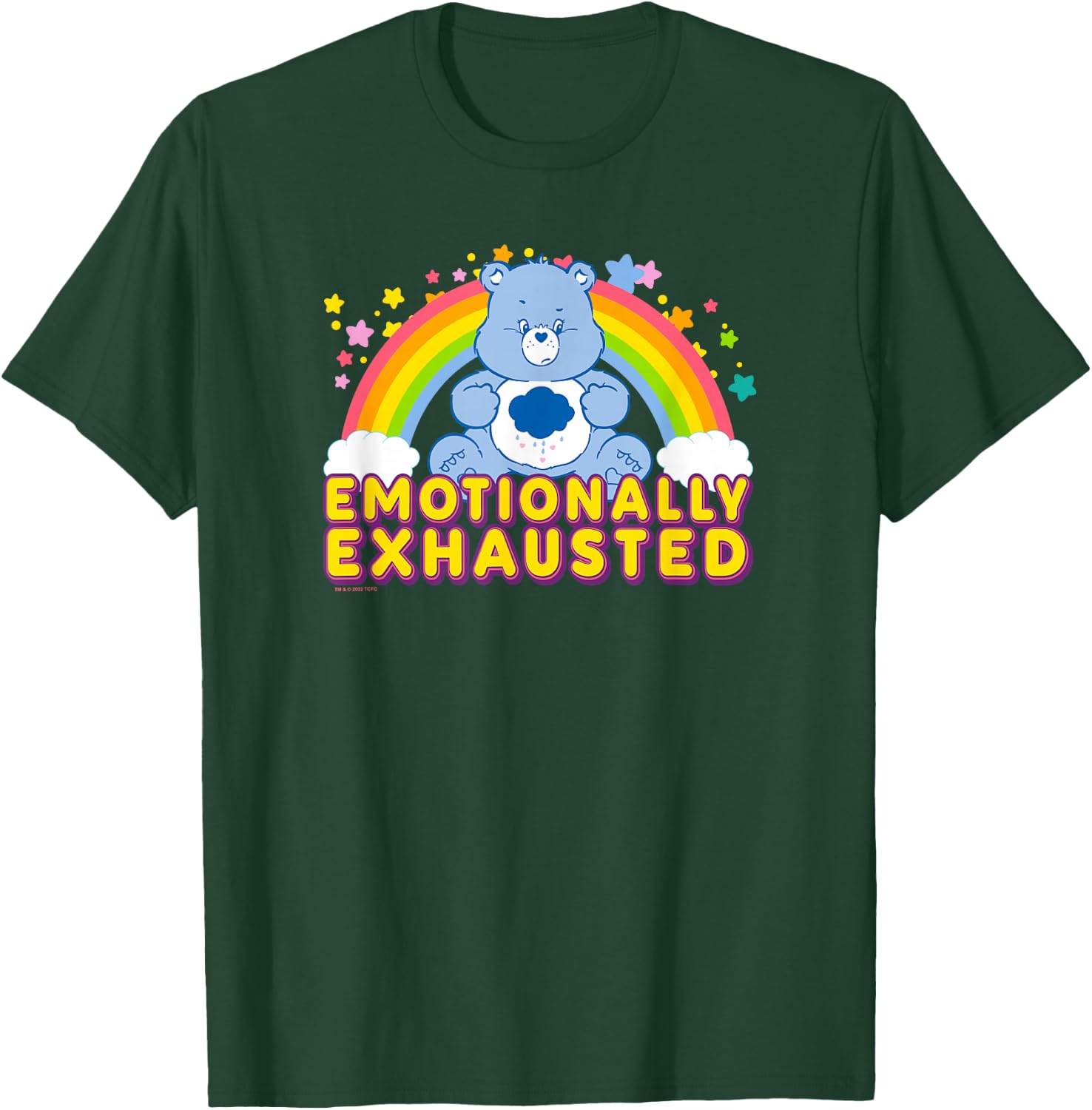Care Bears Emotionally Exhausted Rainbow Grumpy Bear Icon , Black, S T-Shirt - T-Shirt | Forest