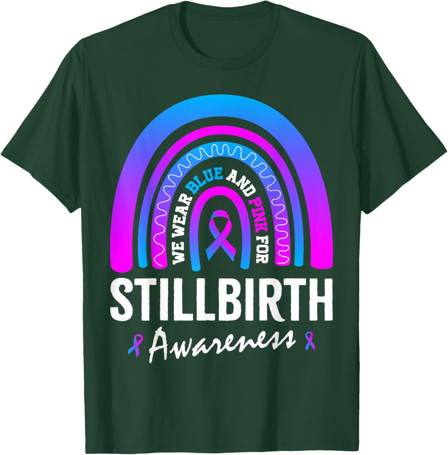In October I Wear Pink Blue for Stillbirth Awareness T-Shirt - T-Shirt | Forest