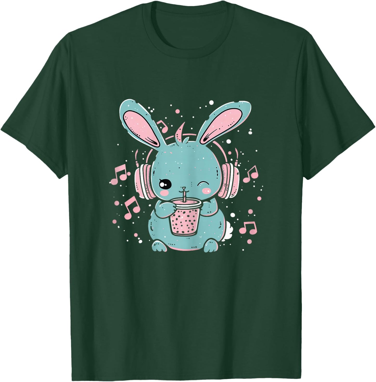 Bunny Boba Bubble Tea Music K-Pop Cute Kawaii Kids Girls T-Shirt - T-Shirt | Forest