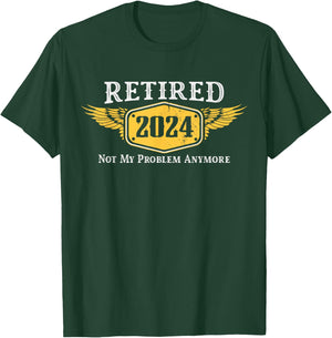 Retired 2024, Funny Retirement Phrase Gift Husband T-Shirt - T-Shirt | Forest