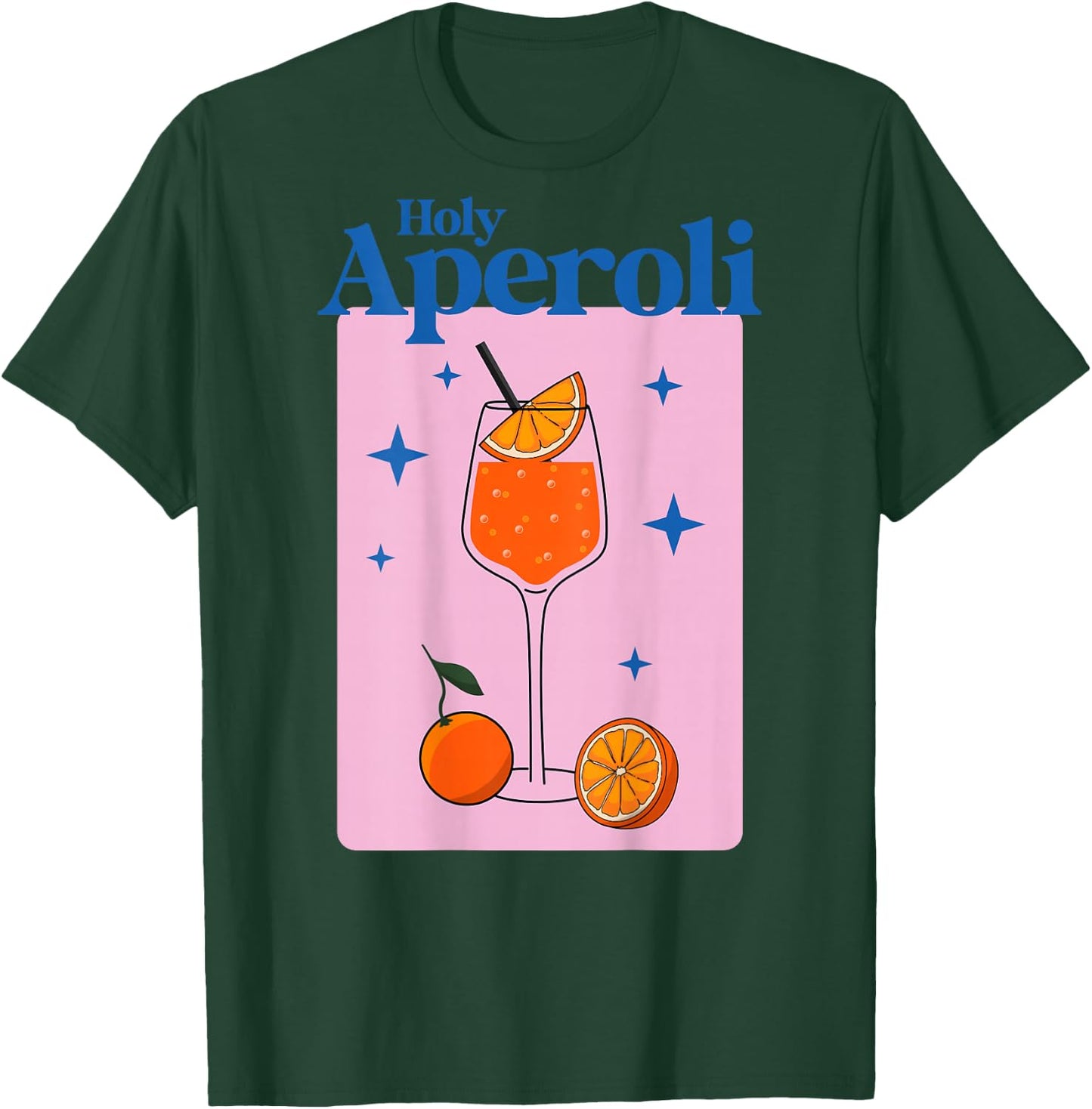 HOLY APEROLI X HALLÖCHEN APEROLI APEROLY SPRITZ STARS , White T-Shirt - T-Shirt | Forest