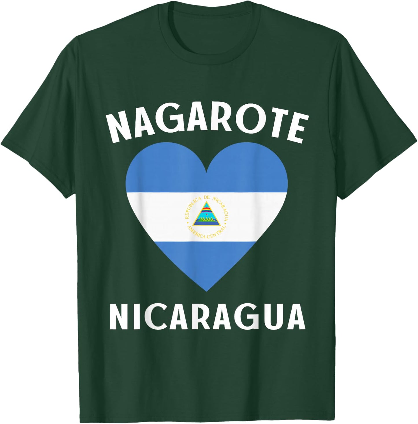 Nicaragua Flag Heart Nagarote City T-Shirt - T-Shirt | Forest