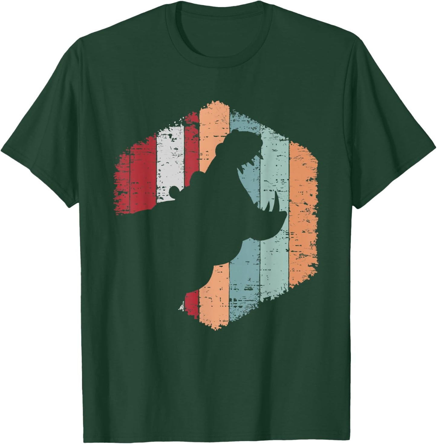 Retro Hippo Funny Hippo Lovers T-Shirt - T-Shirt | Forest