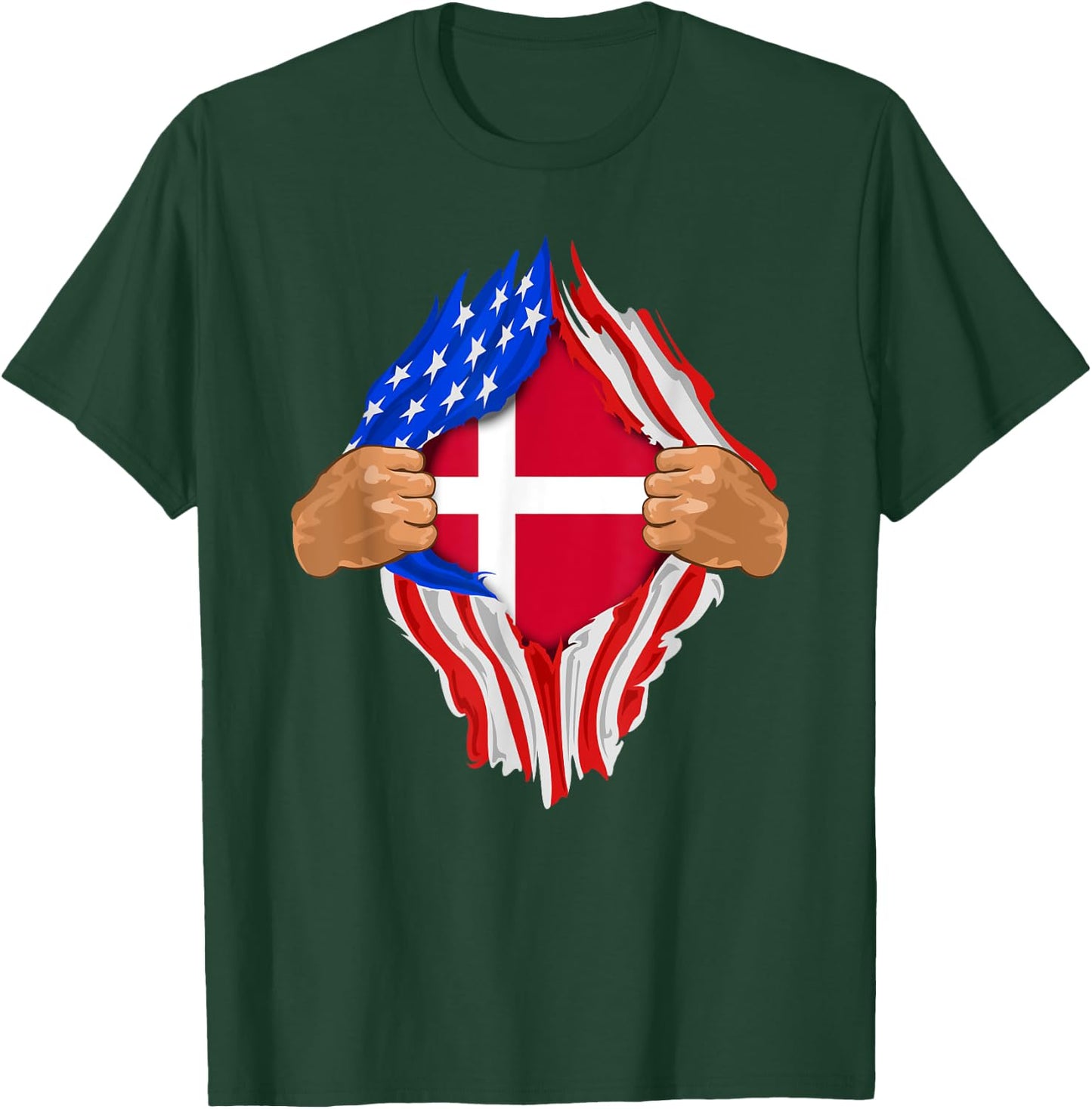 Danish Blood Inside Me | Denmark Flag Gift T-Shirt - T-Shirt | Forest