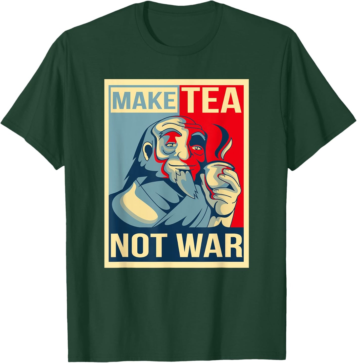 Make Tea Not War. Tealover Japanese Buddha Herbal Peace T-Shirt - T-Shirt | Forest
