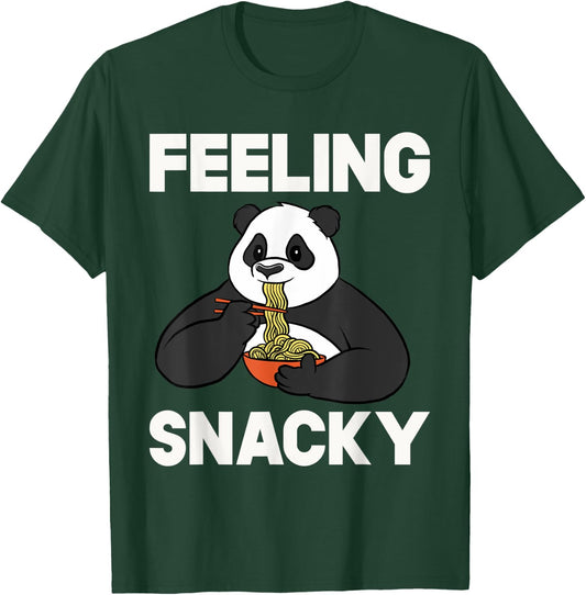 Feeling Snacky Ramen Noodles Funny Food Cute Kawaii Panda T-Shirt - T-Shirt | Forest