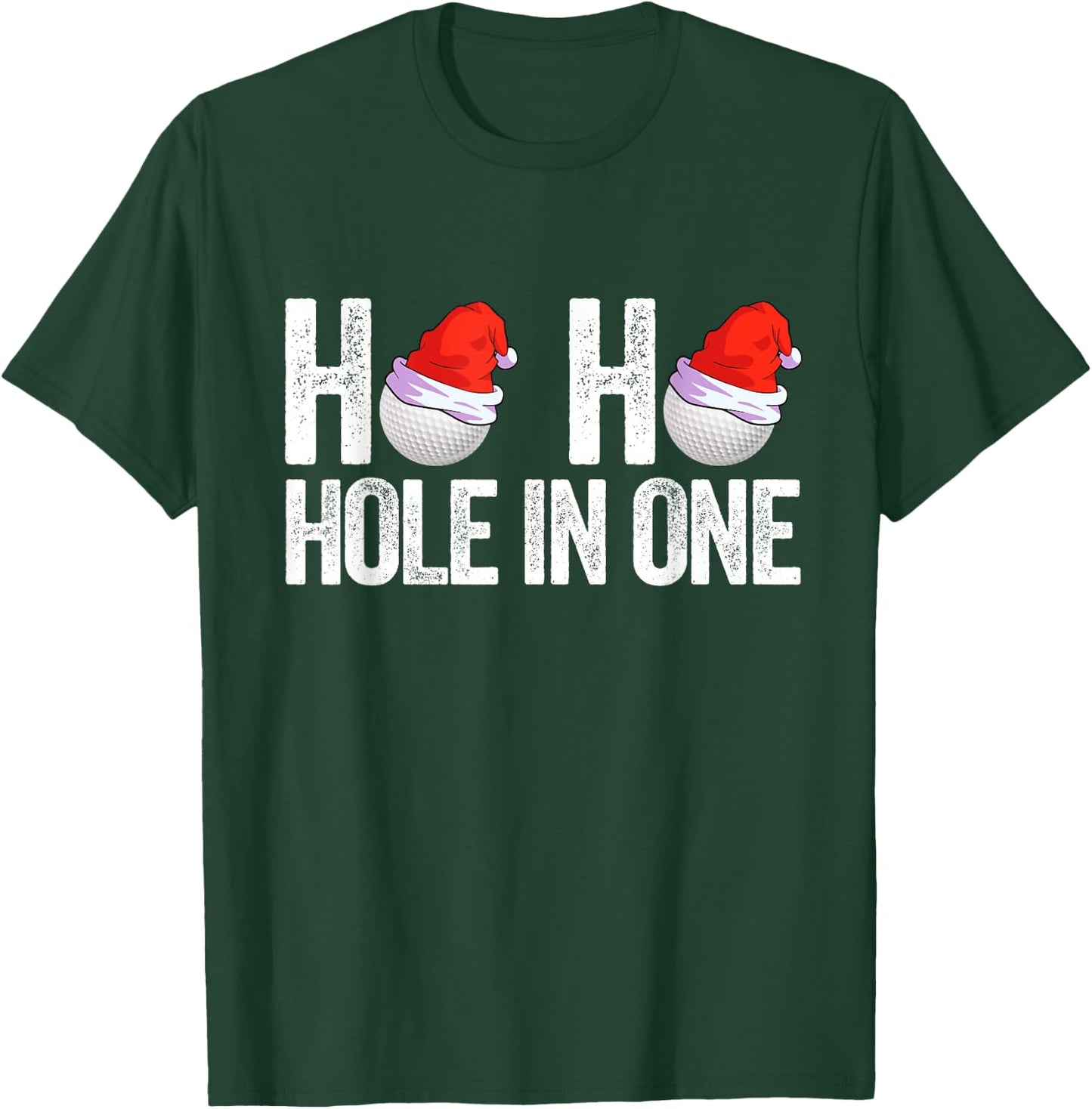 Golf Ball Christmas Golfing Santa Hat Golf Gift Golfer T-Shirt - T-Shirt | Forest