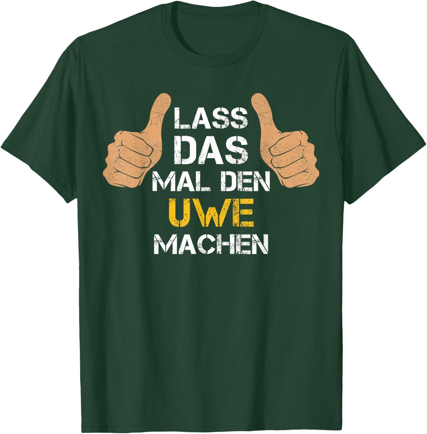 Vorname Uwe - Lass das mal den Uwe machen - Personalisierter Spruch - Herren - Schwarz - Klein T-Shirt - T-Shirt | Forest