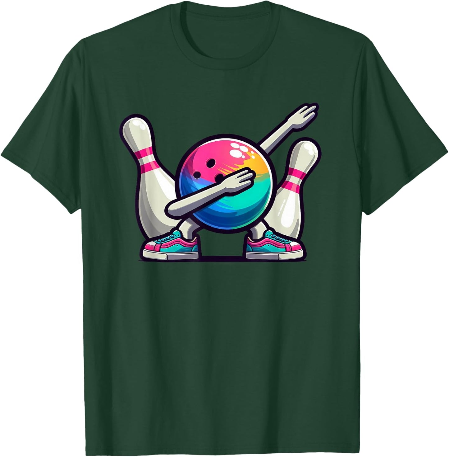 Bowling Dab Bowler Bowling Ball Player Pin Kids Boys Men T-Shirt - T-Shirt | Forest