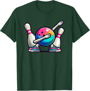 Bowling Dab Bowler Bowling Ball Player Pin Kids Boys Men T-Shirt - T-Shirt | Forest
