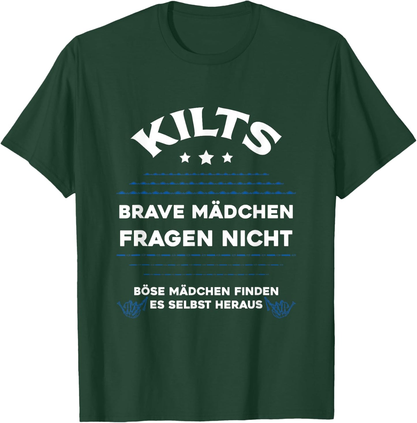 Kilts Brave Girls Kilt Scotland Tartan , black T-Shirt - T-Shirt | Forest