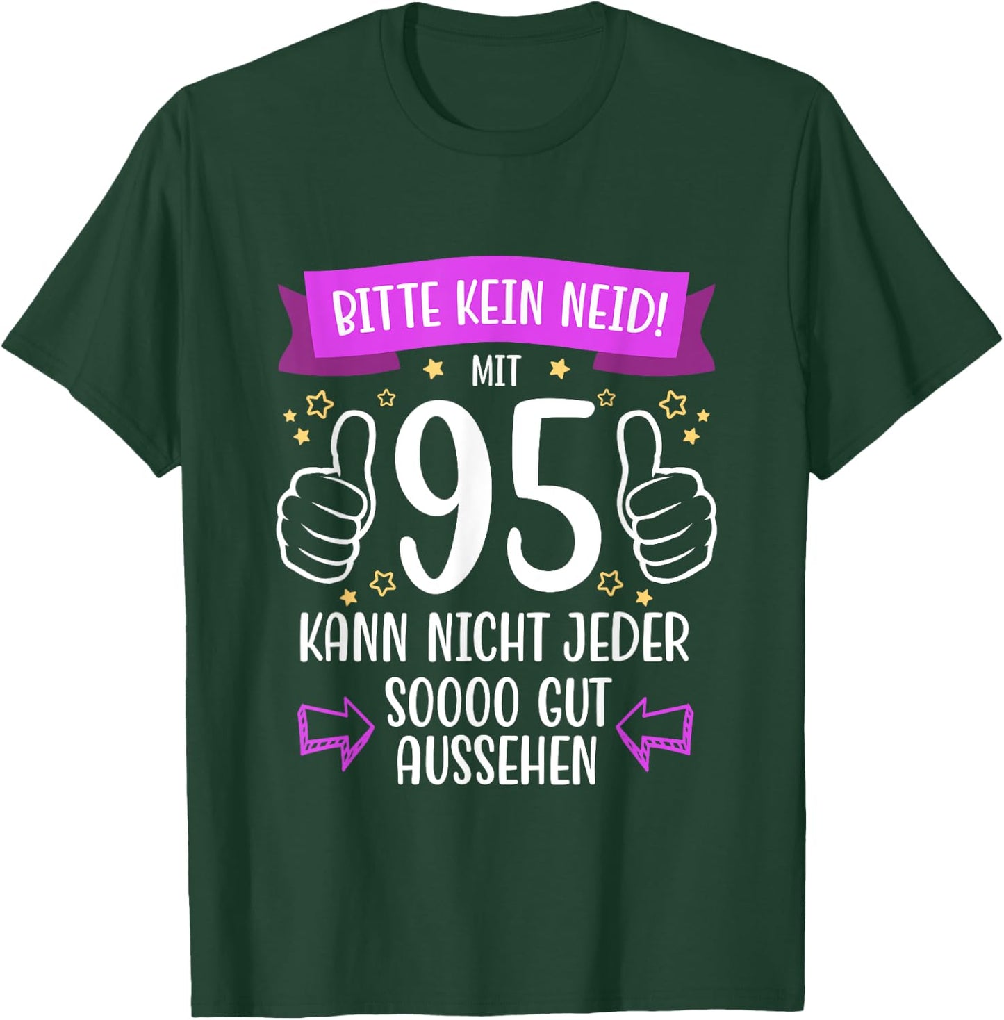 Decorative 95th Birthday Woman Man Gift Box Funny 95 Years , black, s T-Shirt - T-Shirt | Forest
