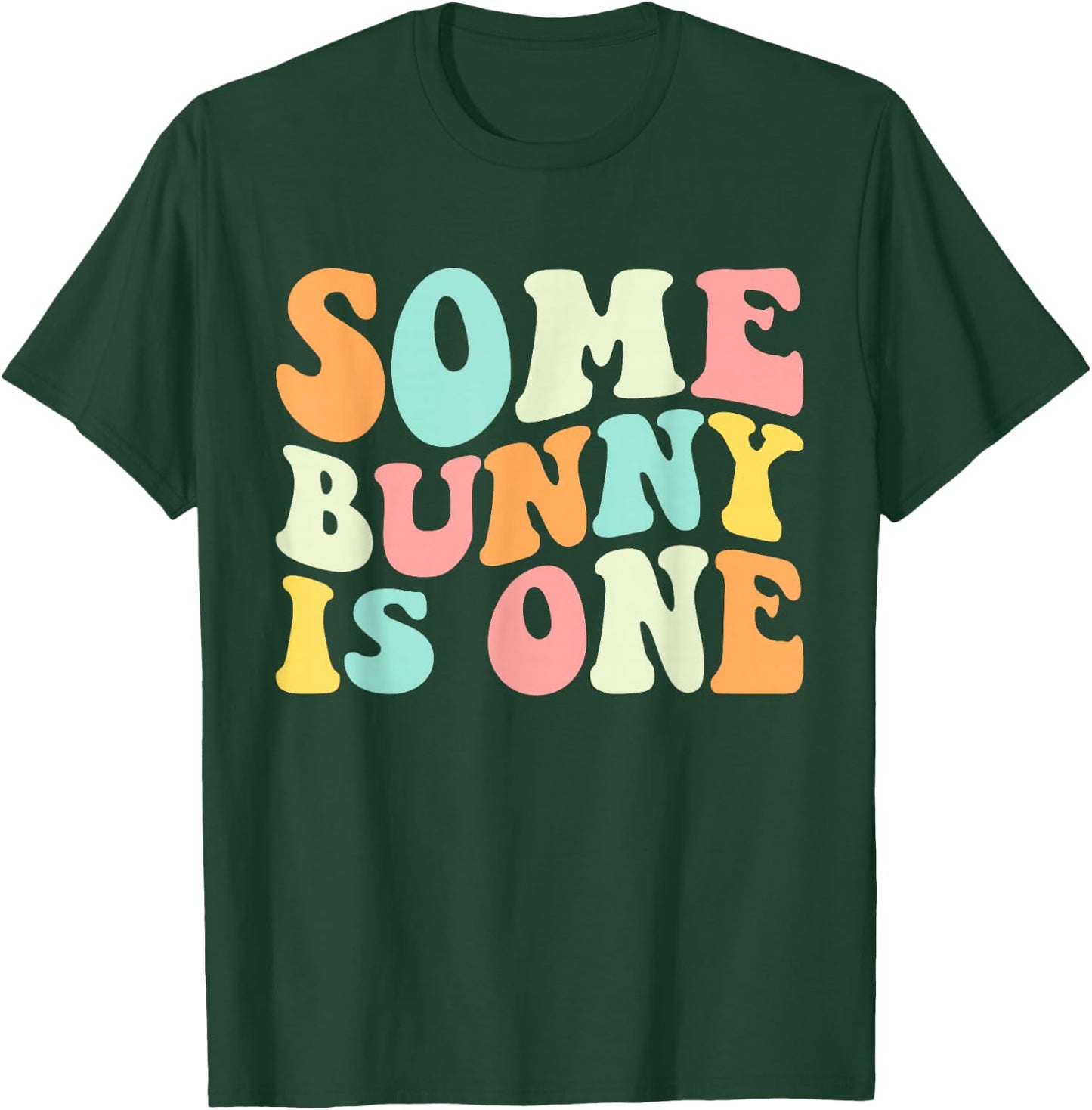Some Bunny Is One Funny Easter 1st First Birthday 1 Year Old T-Shirt - T-Shirt | Forest